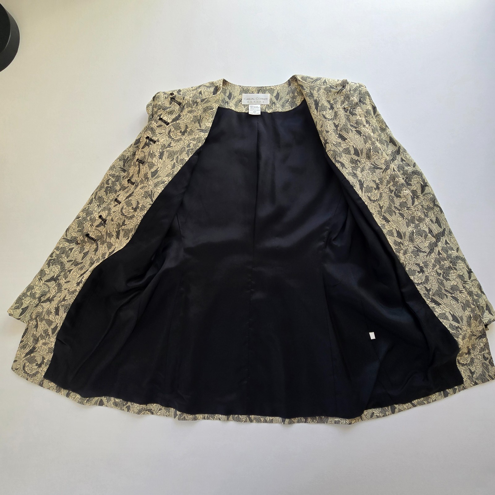 80s Vintage Casual Corner Jacket Jacquard 8P Feminine Prince Sgt Pepper Chic