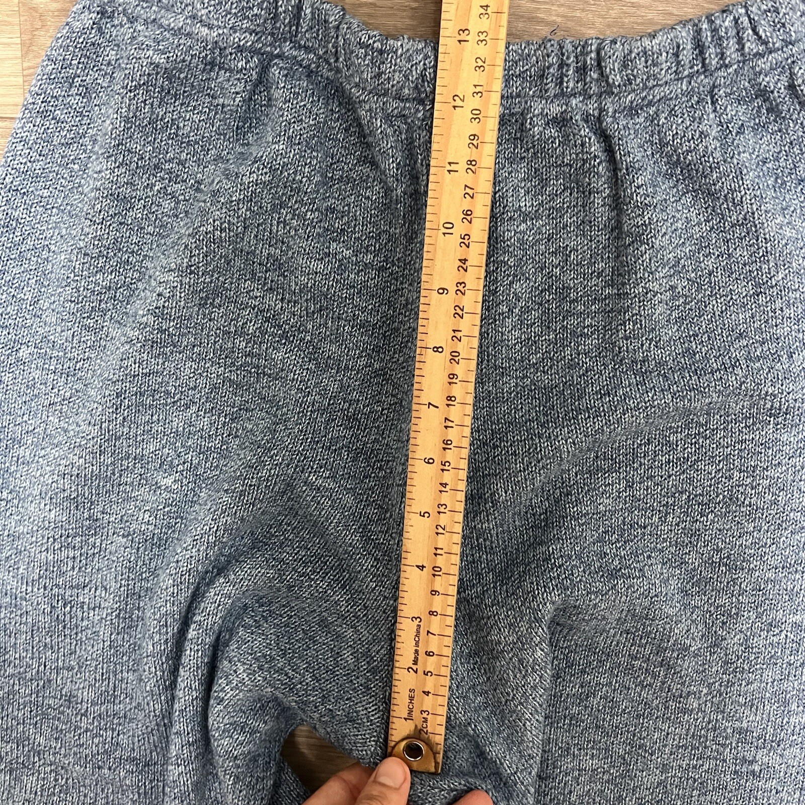True Vintage 70s Sweater Sweatpants Womens 28×26 Blue 100% Acrylic Soft Cozy