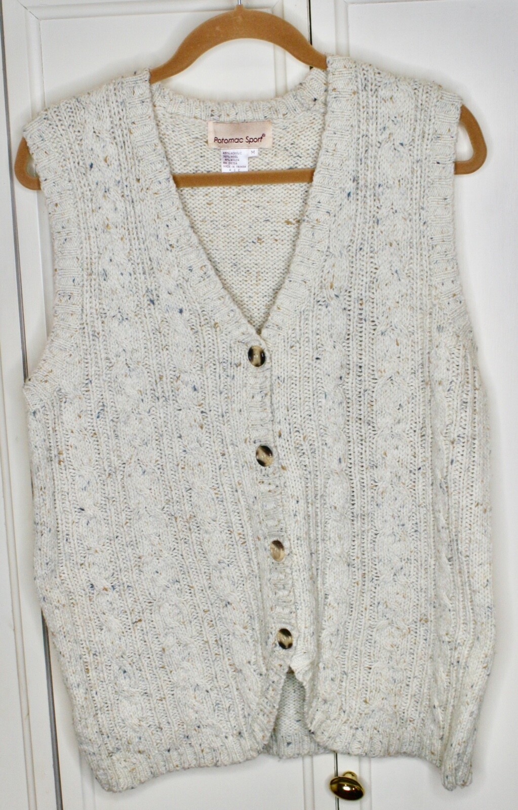 Vintage Potomac Collection 3D Coogee Sweater Vest Women’s Size Medium Button Up