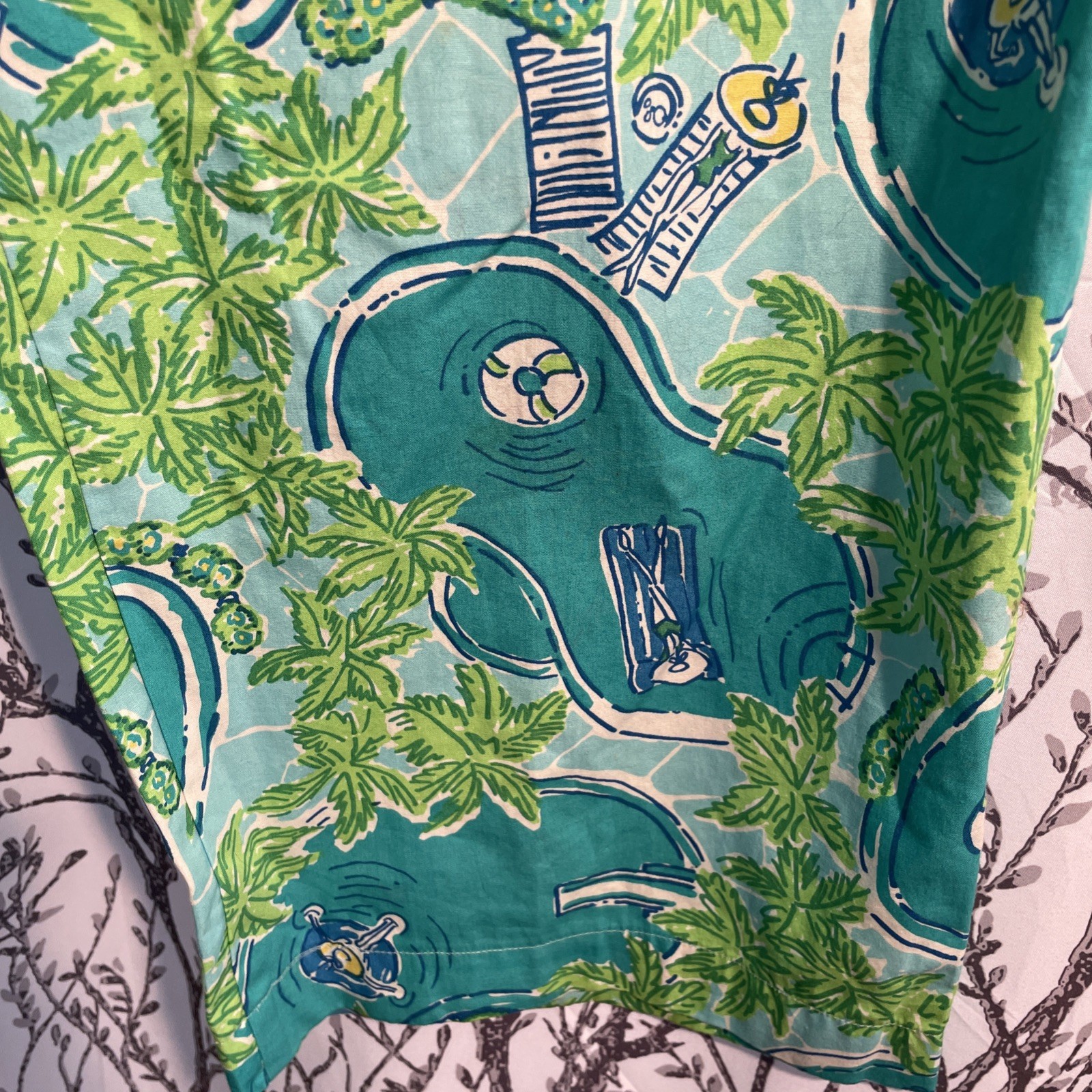 Lilly Pulitzer Size 34 Greens Pool Tropical Pants Vacation/Cruise