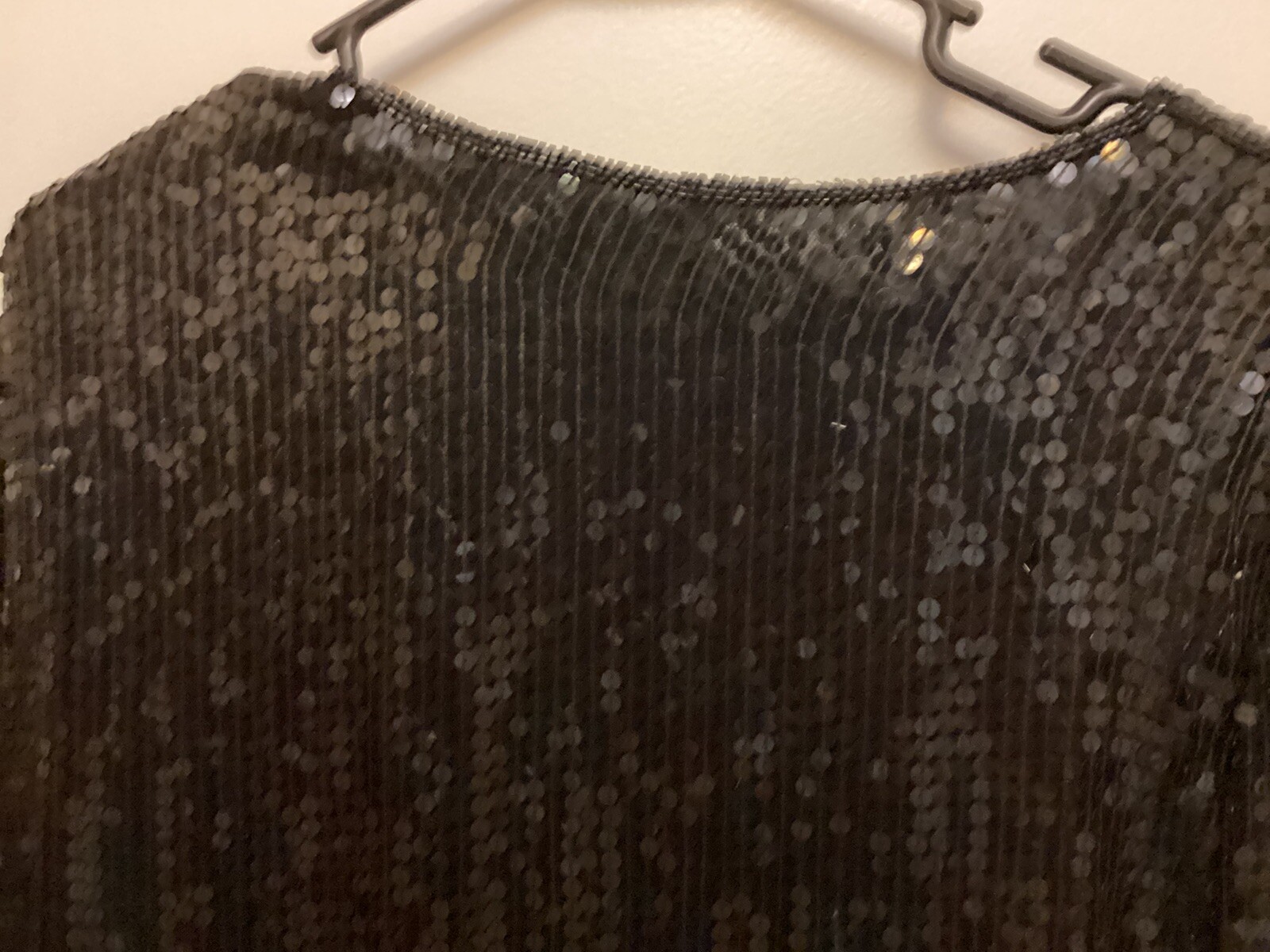 O.R. Fashions LTD Black Silk Sequin Jacket Long Sleeve Vintage