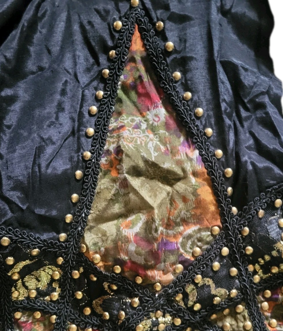 Vintage Jane Ashley black 2 pc M L skirt ls outfit set studded witch gothic chic