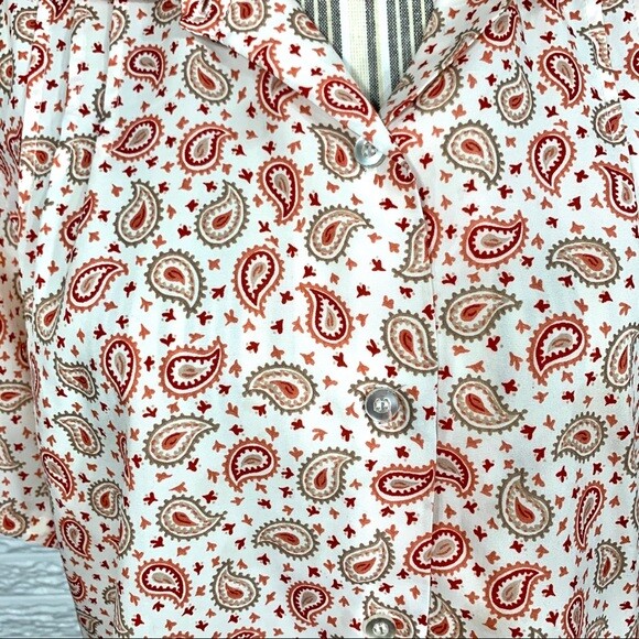Vintage Cos Cob Paisley Patterned Button Up Shirt Large Extra Large Cottagecore