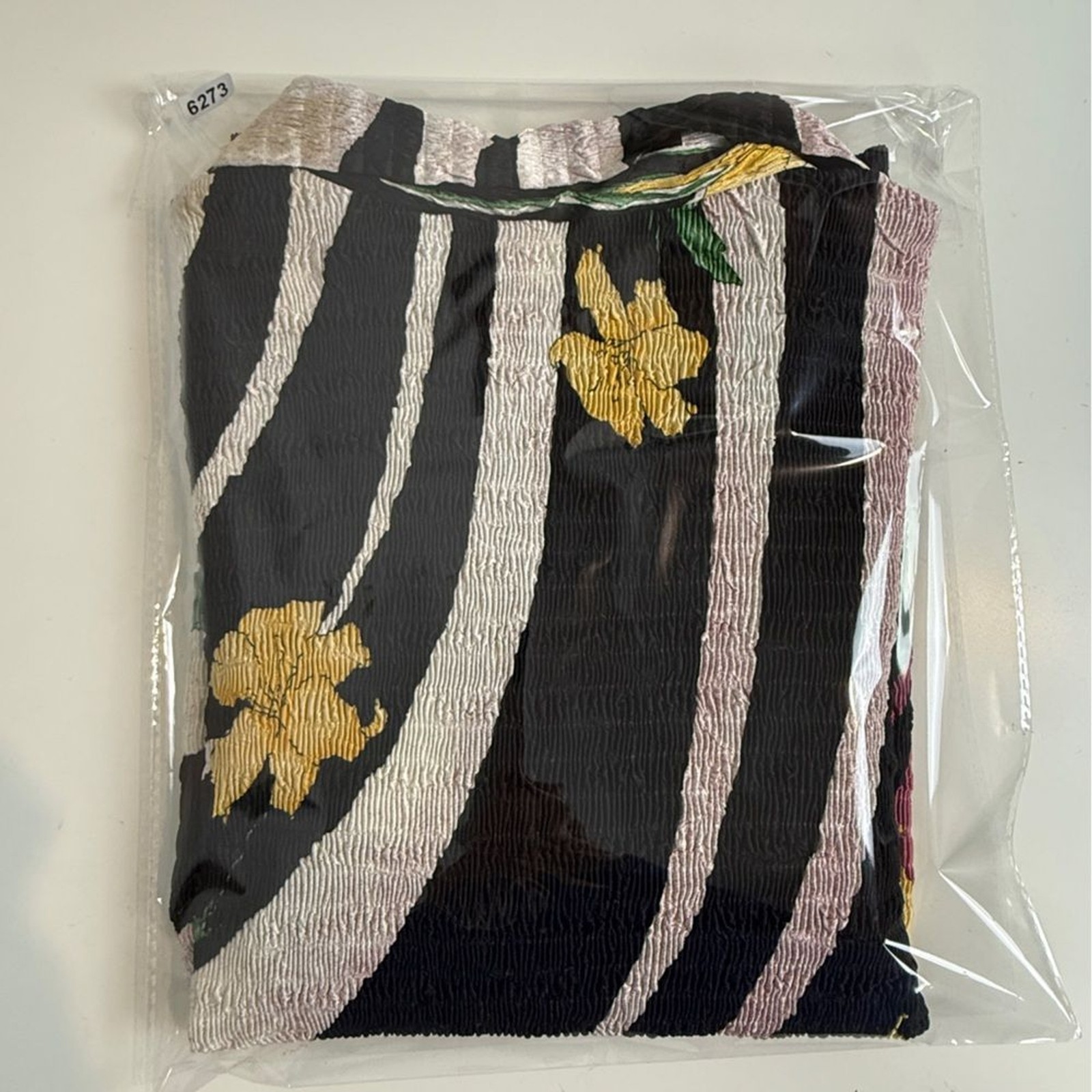 Vintage Alberto Makali Floral Crinkle Sequin Shirt L