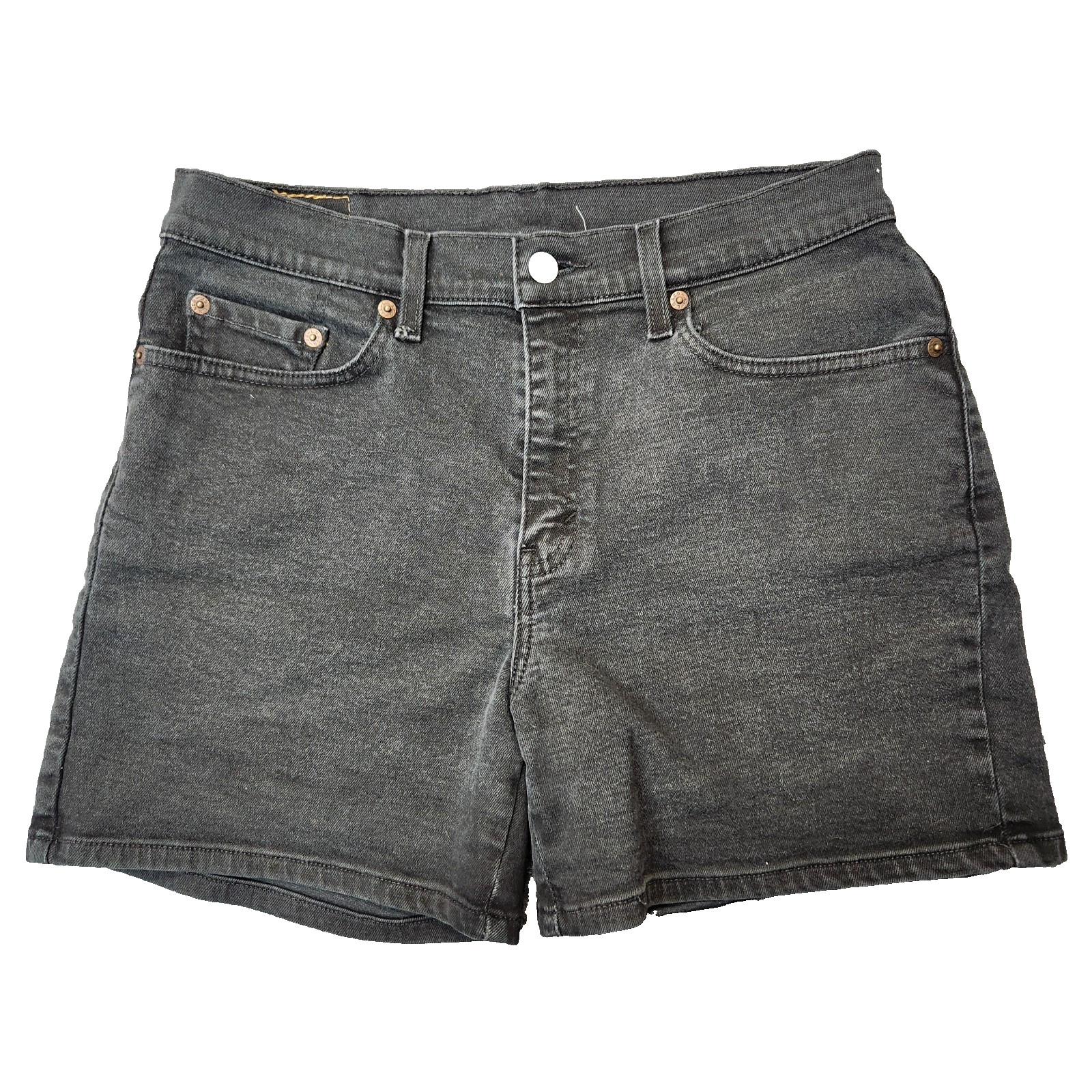 Vintage 90s Levi’s 565 Black Denim Shorts Womens 10 MIS Relaxed Loose Fit Brazil