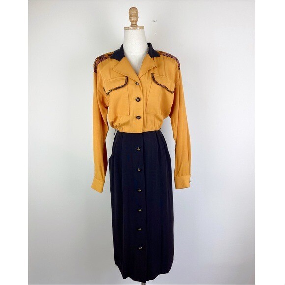 Menu Vintage 80’s Tiger Black and Yellow Dress