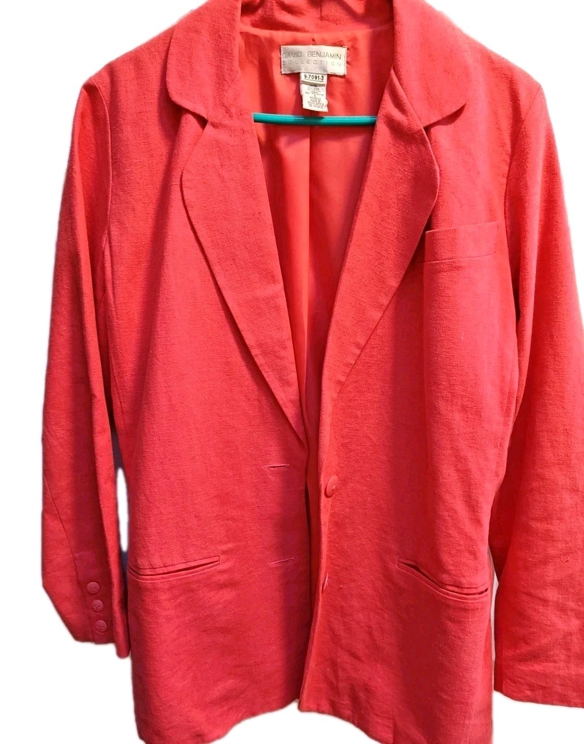 David Benjamin Collection Vintage Blazer Coral Size 6
