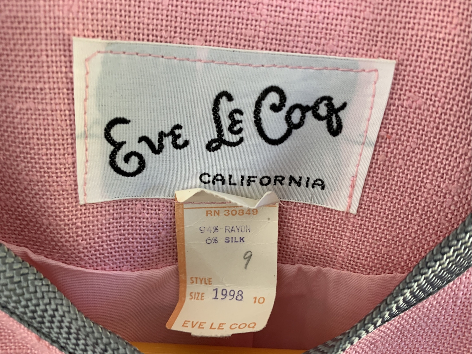 VINTAGE 1950’S PINK JACKET SEPARATES EVE LE COQ CALIFORNIA SECRETARY GEEK