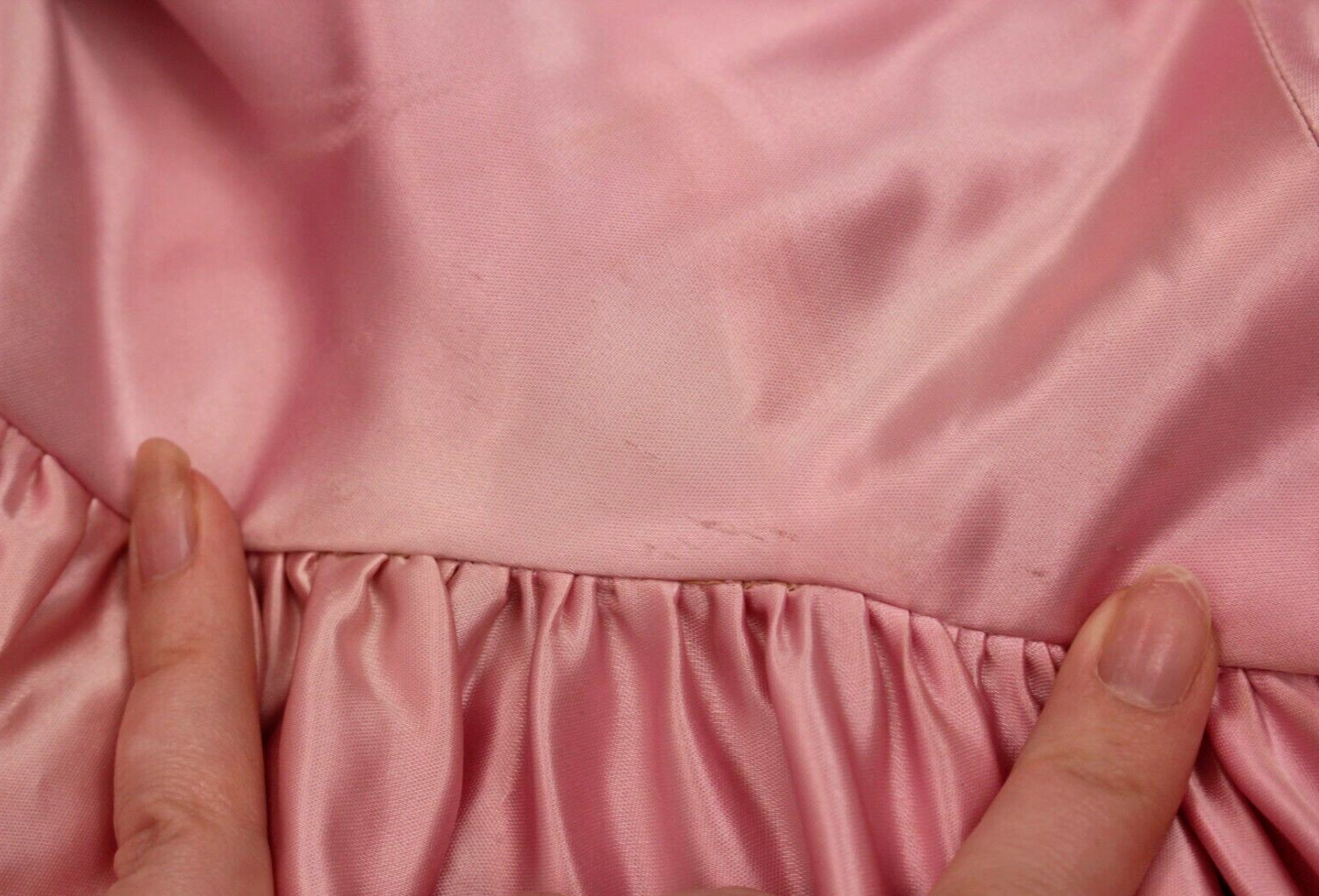 Vtg Women’s 40s Pink Ombre Formal Gown XS/S 1940s Satin Maxi Dress Prom