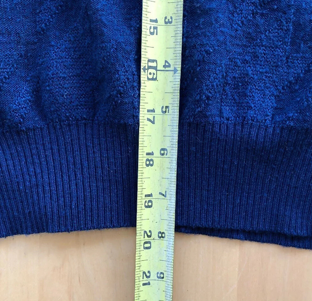 Vintage Courreges Paris Womans Blue Crew Neck Sweater Taille C