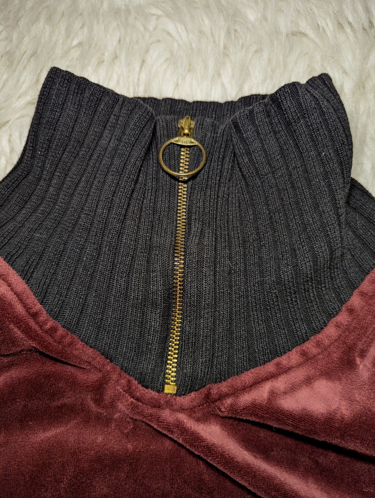 Vtg DIAMOND TEA Mahogany Robe Women’s Size Large Lounge Dress Nightgown Velour