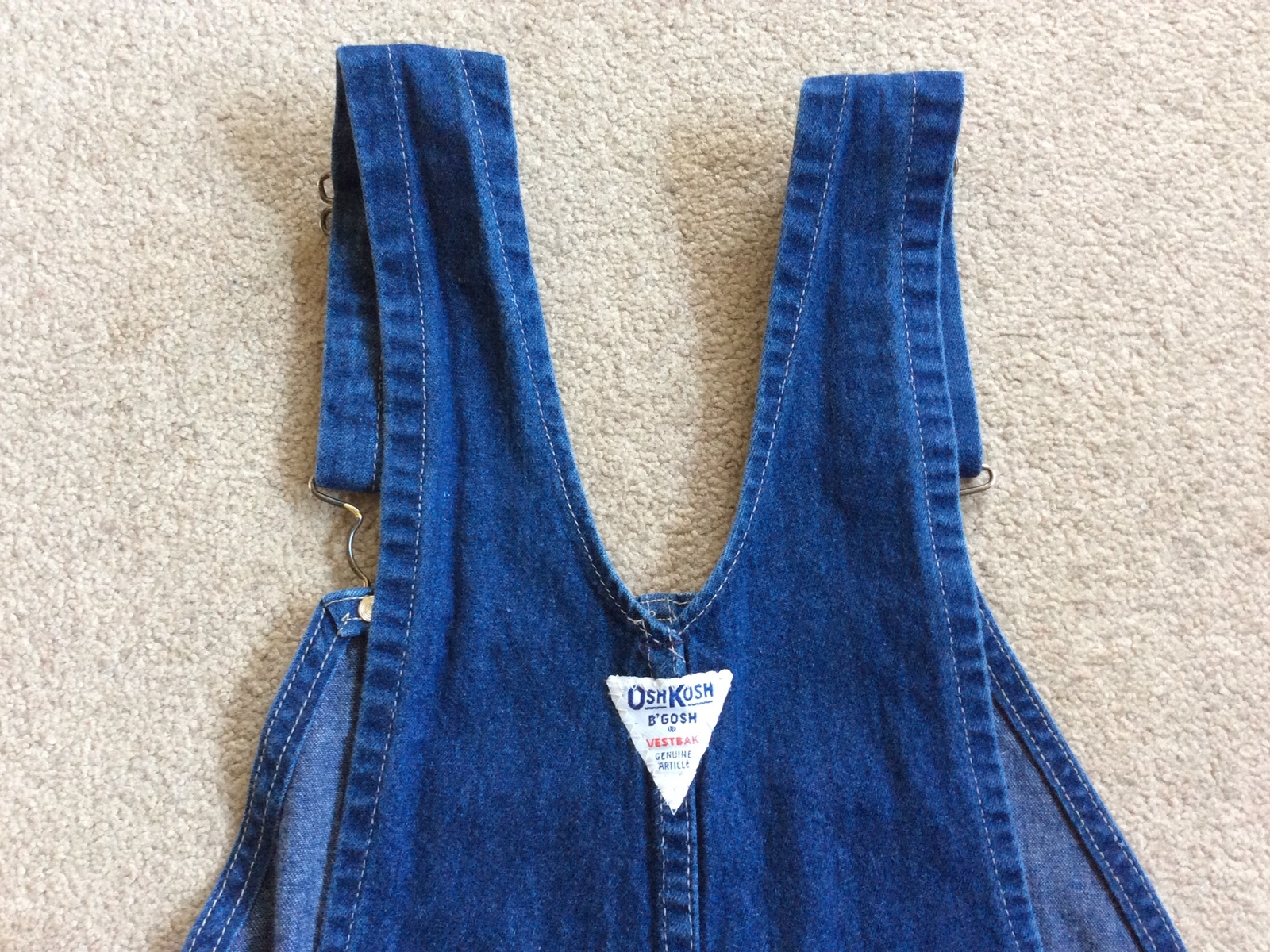 Vintage Oshkosh B’Gosh Vestbak Overalls Jean Cutoff Shorts Size 33/4 Zipper Fly