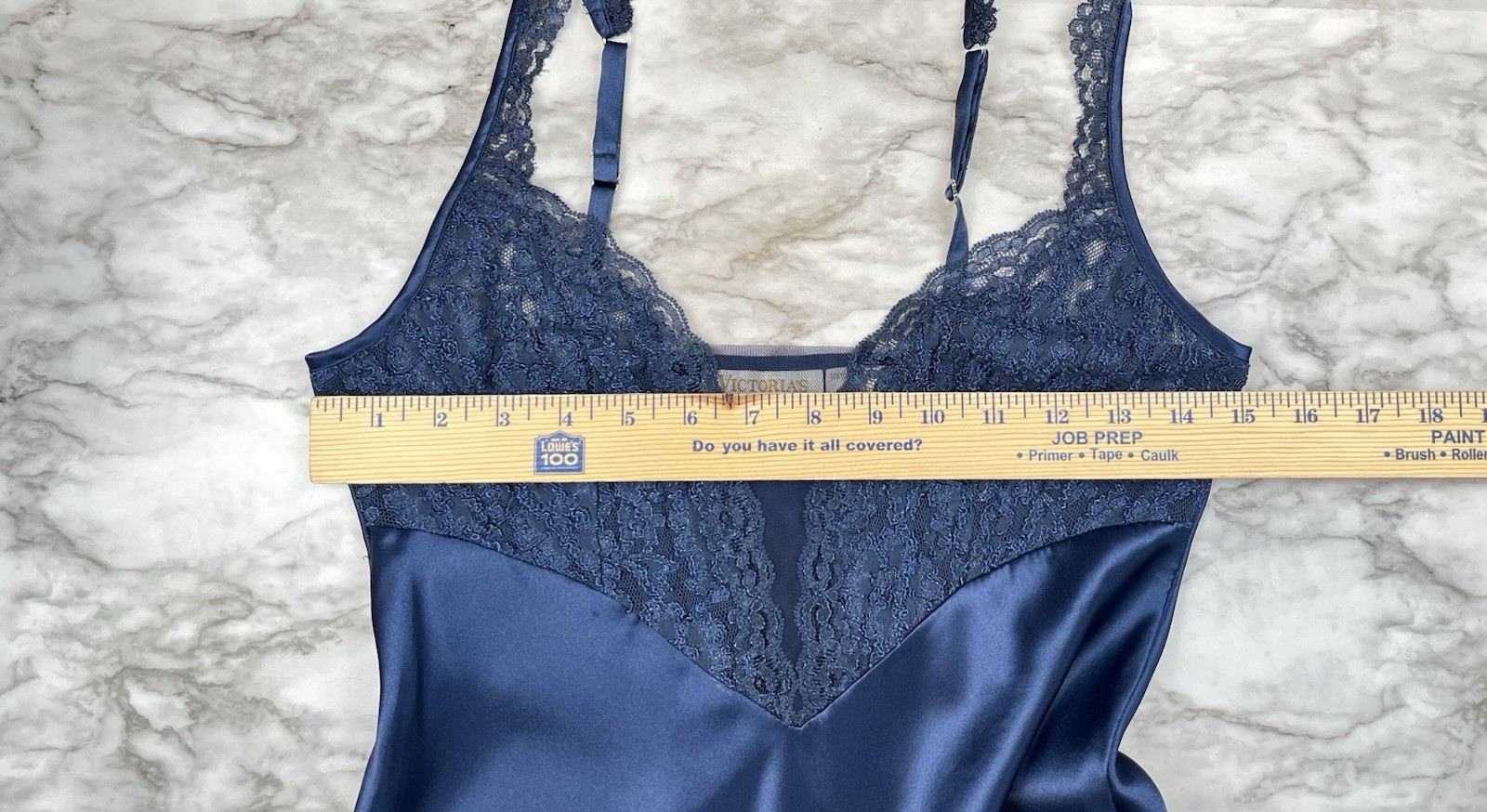 Victoria’s Secret Vtg Gold Label Slip Dress Women’s Blue Maxi Length Lace Sz Sm