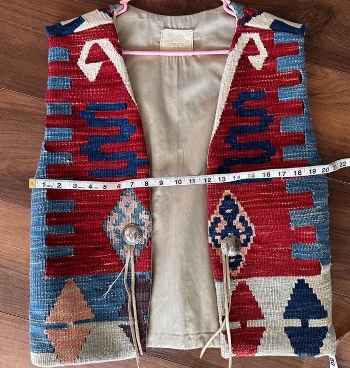 Vintage Boucher Santa Fe Handmade Full-Kilim Wool Vest Rare Southwestern