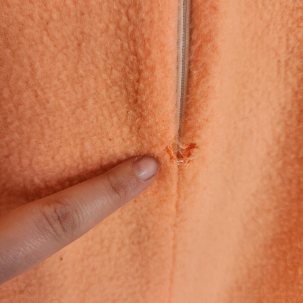 Vtg 70s Jumpsuit, Peach Orange, Sears Jr. Sz L Acrylic Fleece Night Wear
