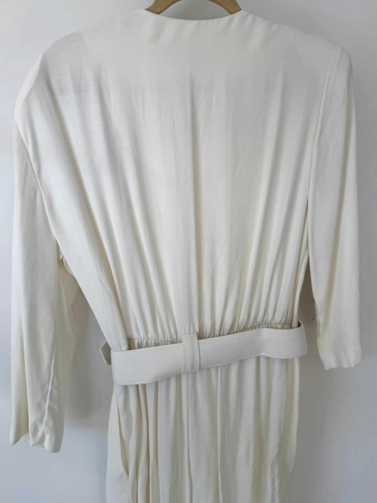Vintage 1980s Alexis Fashions White Jump Suit with Belt