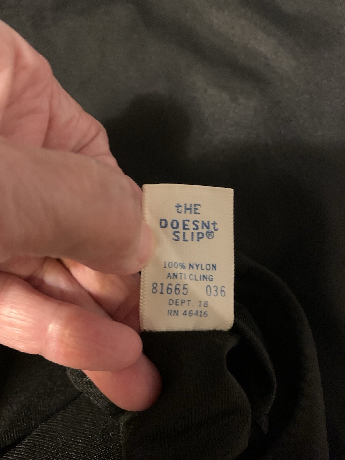 Vintage Sears Black 100% Nylon Anti-cling Slip Sz 36 The Doesn’t Slip
