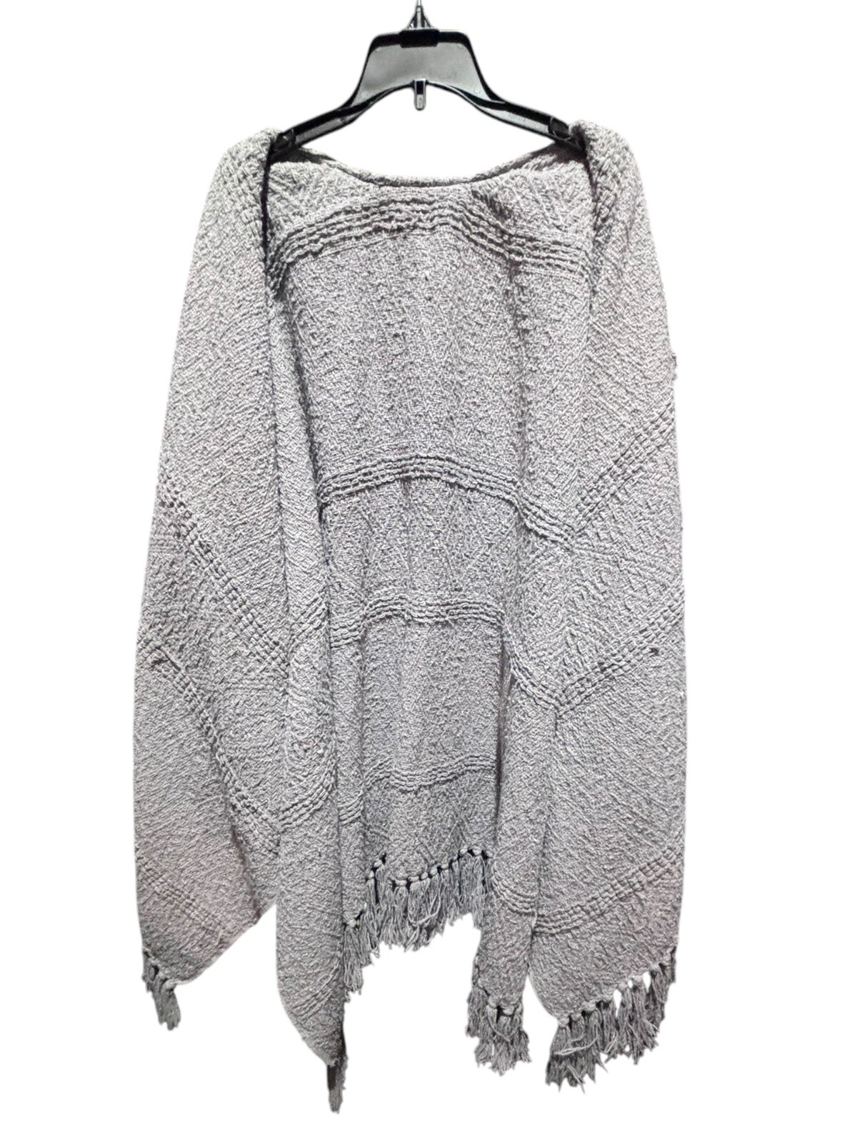 VTG Handmade Heavy Grey Poncho Unisex L Boho EUC