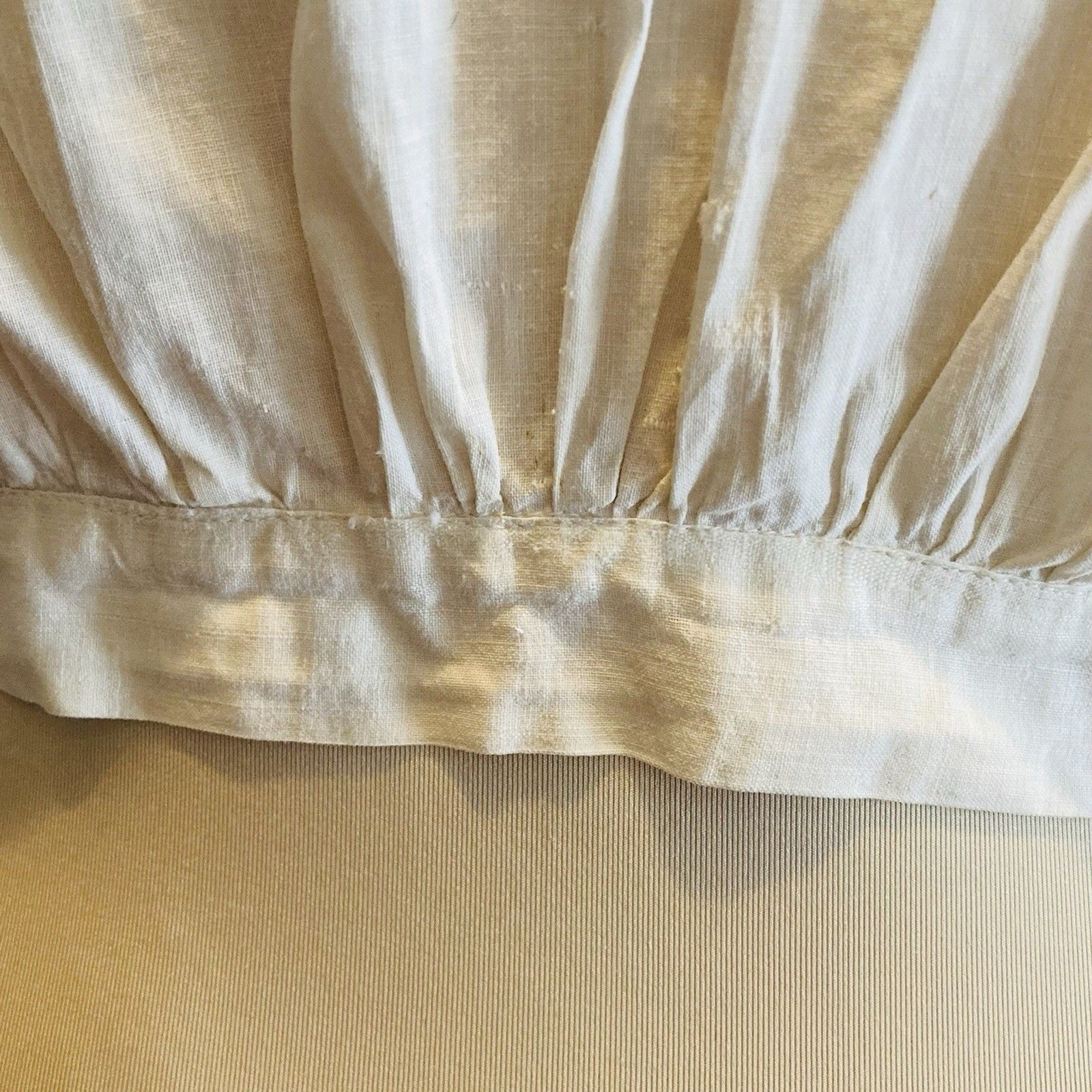 1890s 1900s White Cotton Corset Cover Short Sleeved Eyelet Cropped Fleur-De-lis