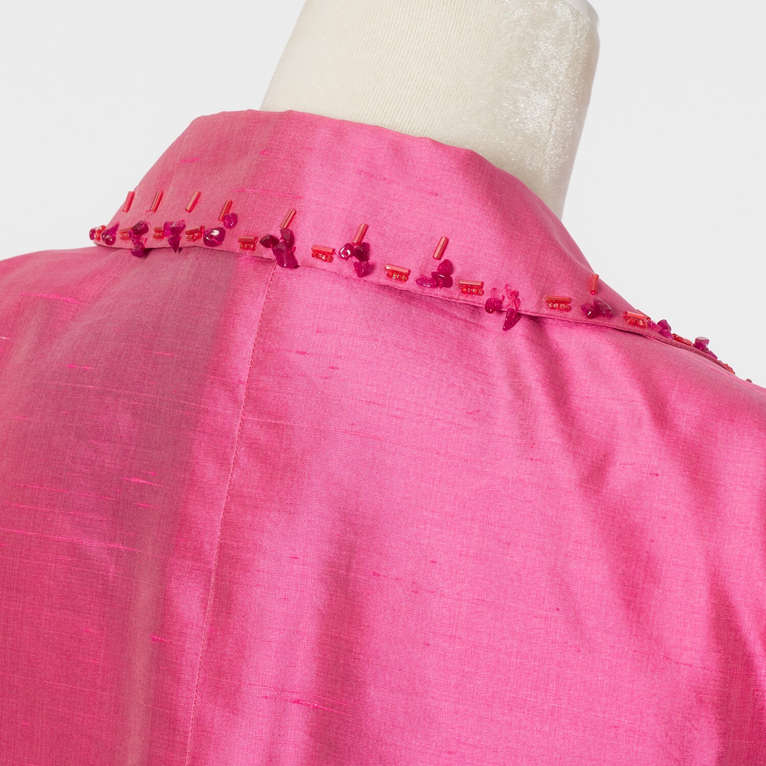Vintage Les Copains Beaded Hot Pink Silk Jacket and Skirt Mother of The Bride