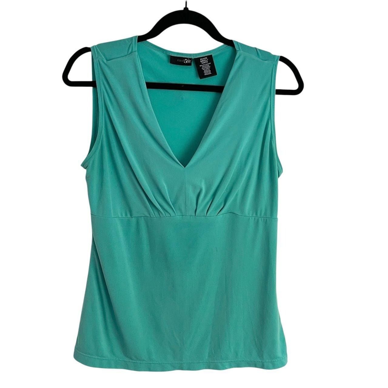 East5th Teal V-Neck Tank Top: Y2K, 2000s
