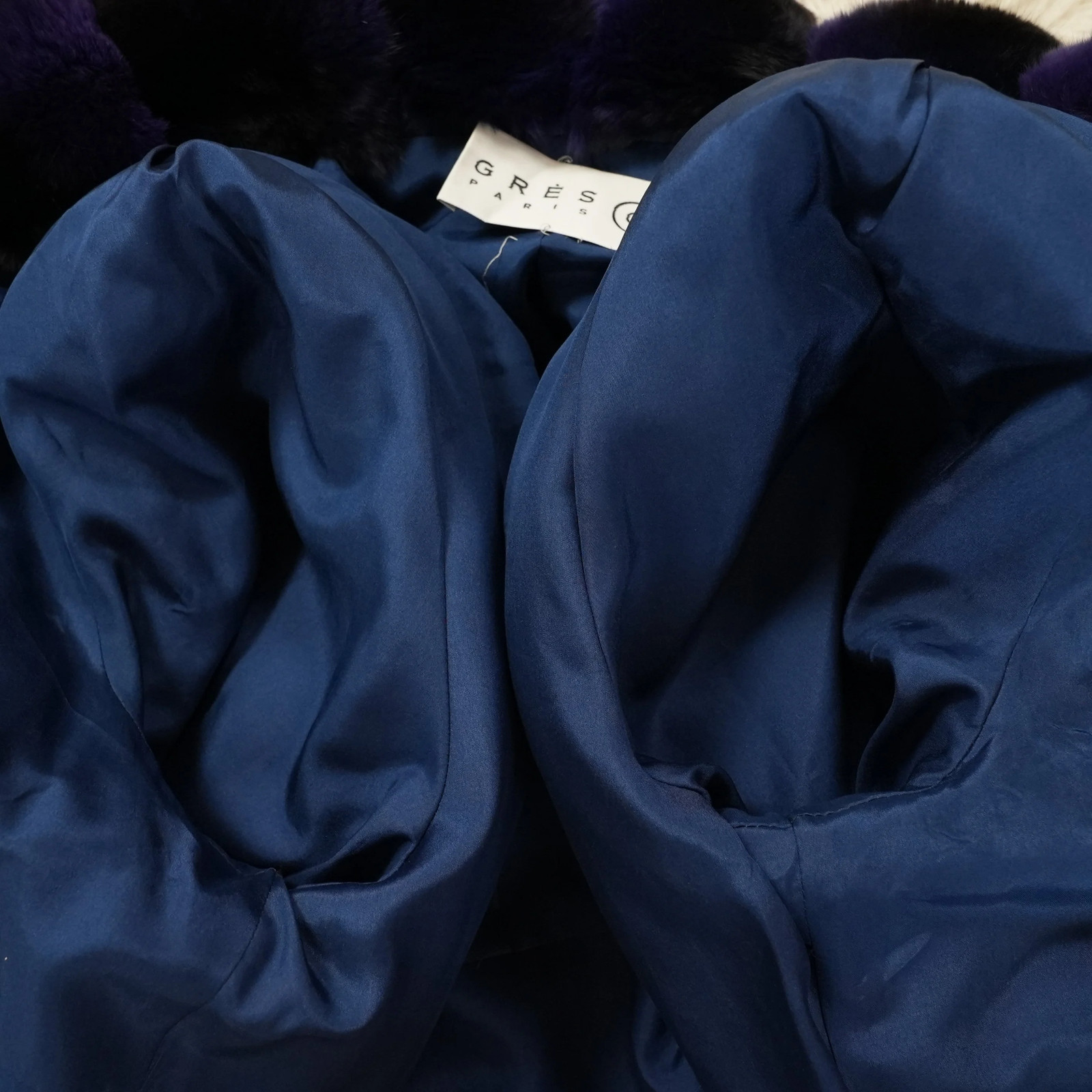 Shaved Mink Chinchilla Trim Fur Jacket Purple Dyed GRES Paris – Genuine Vinta…