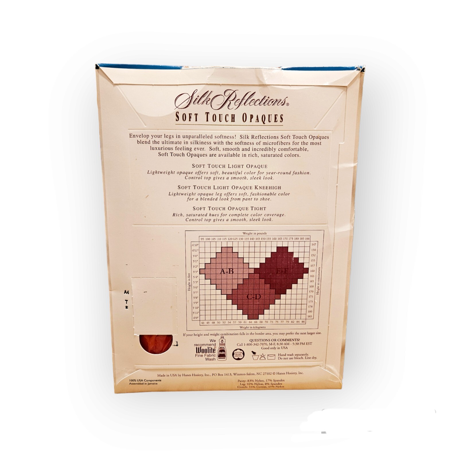 Hanes Silk Reflections Soft Touch Opaques Really Red Size EF Style 262 Vintage