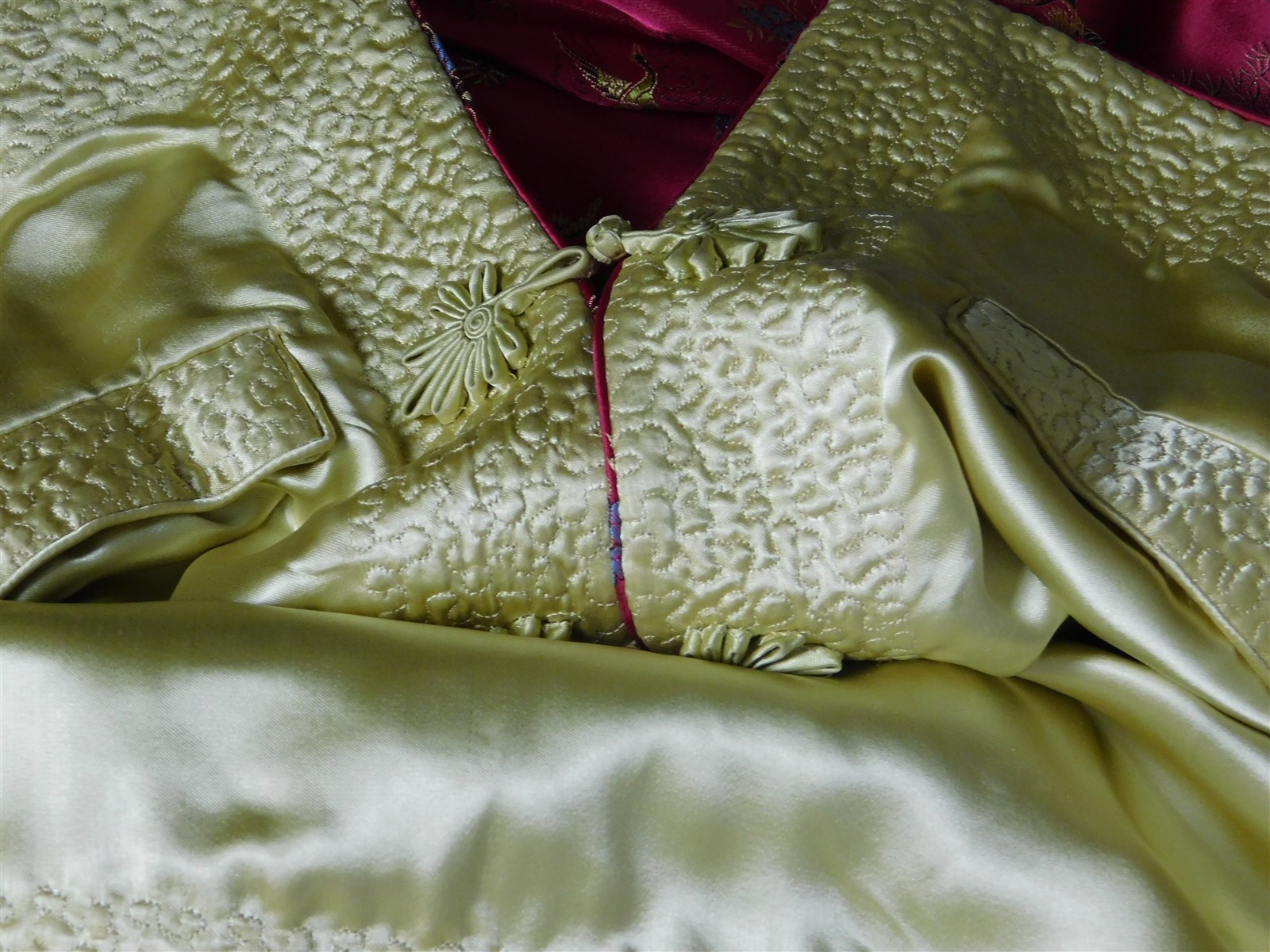 Vintage 1960s Women’s Reversible Qipao Button Silk Chinese Embellished Jacket