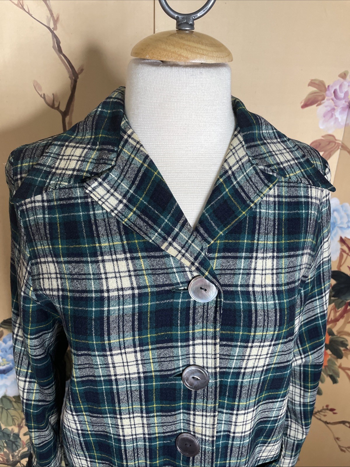 Vintage 1940s Sz S/M Pendleton Pure Wool Plaid Shirt Jacket ’49er Chore Coat