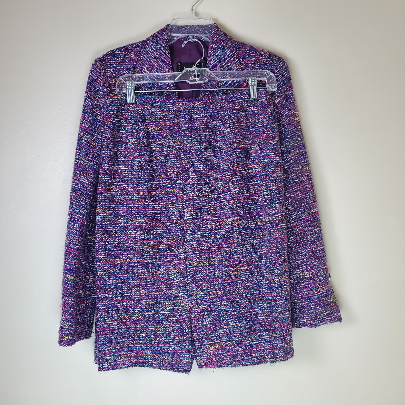 Vintage Elsa Mahr Paris France Tweed Boucle Women’s Suit French 38 US 6 Classic