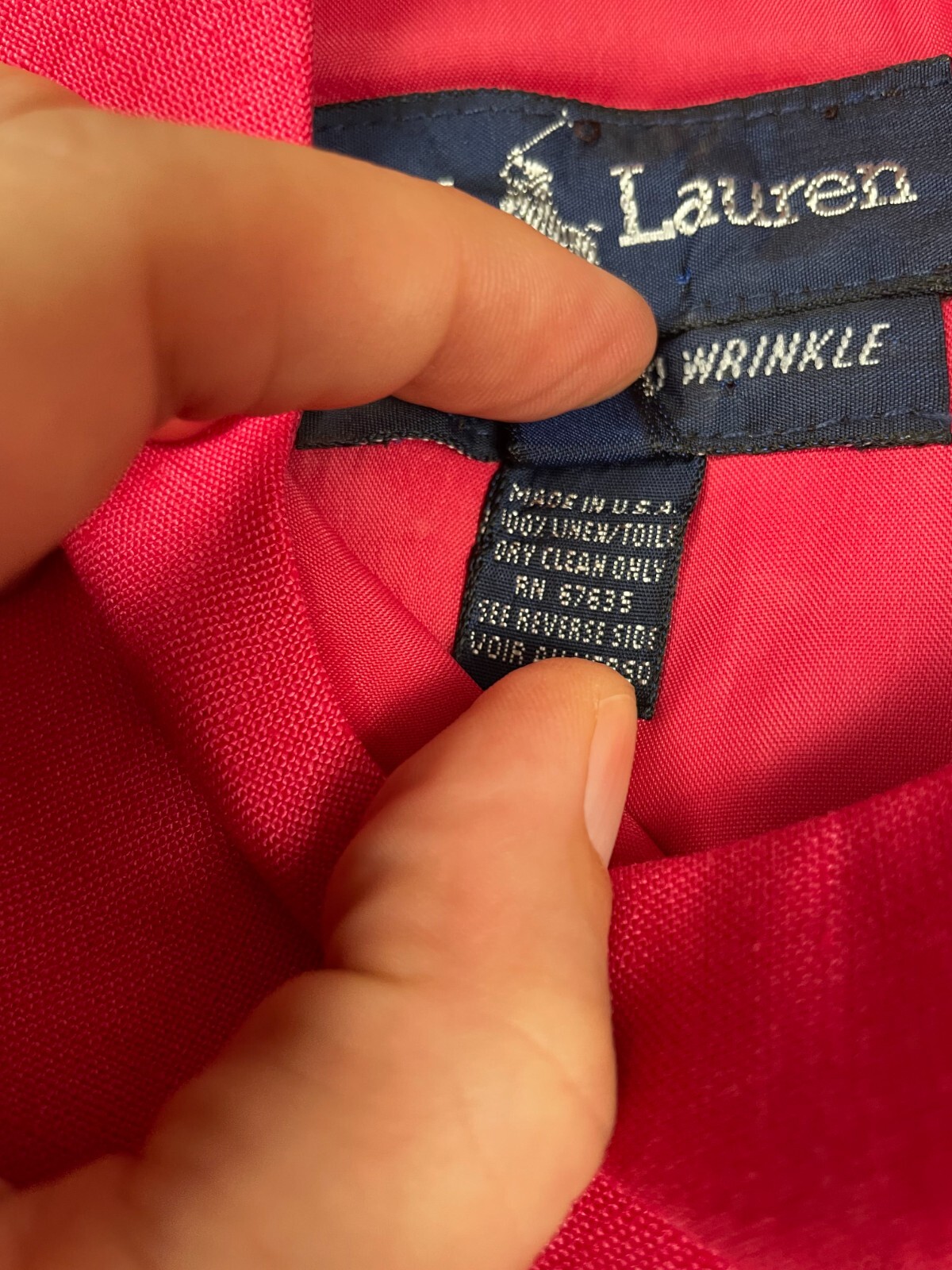Vintage Ralph Lauren Dress Womens 8 Hot Pink Linen Sheath Preppy Classic Barbie