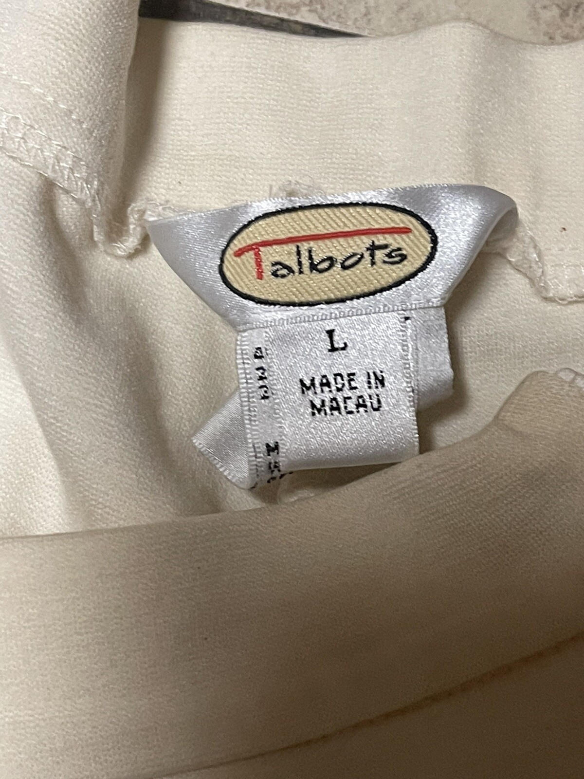 Vintage TALBOT’S Side Zip Ivory/Cream Pants Large Some Stretch No Pockets