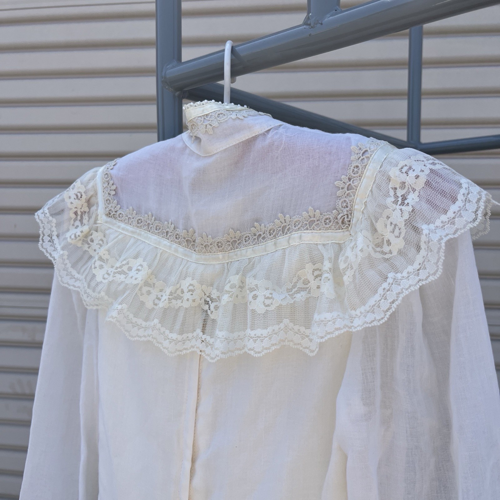 Vintage 1970s Victorian Era Prairie Style Gunne Sax Dress W/ Pearl Snaps