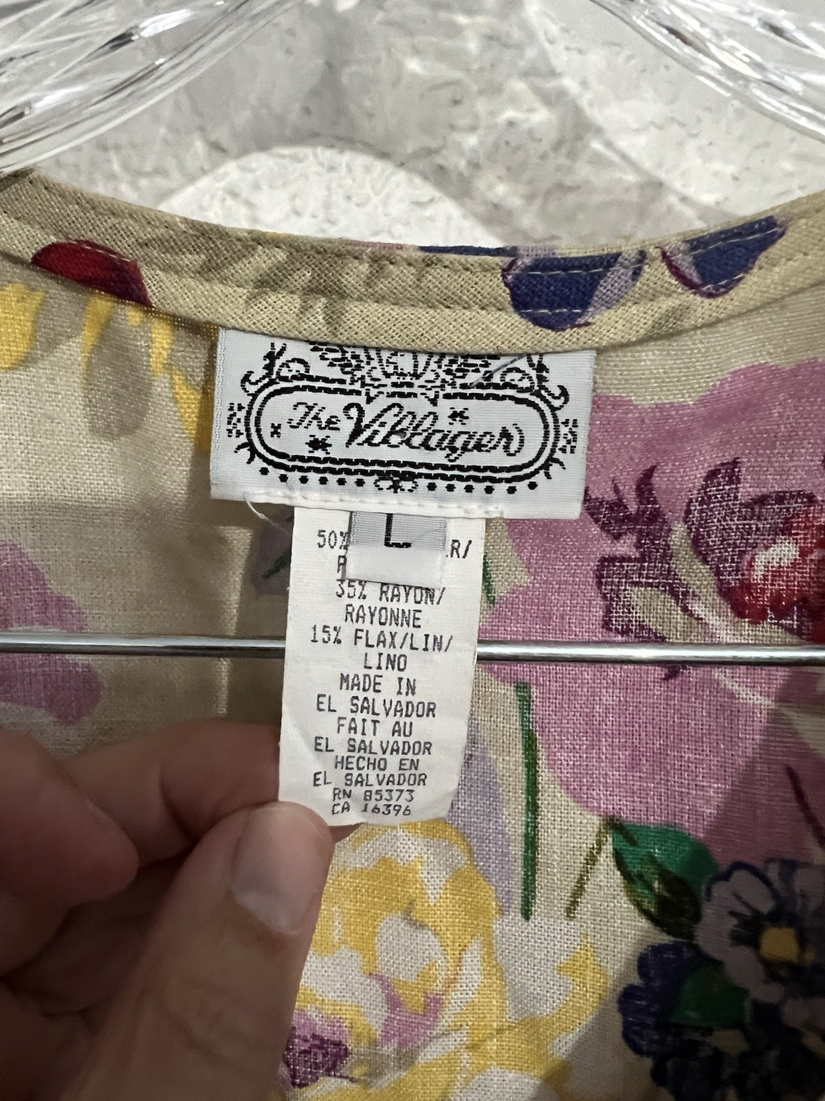 Vtg Villager Lrg Floral Cottagecore Granny core Lagenlook Country Garden Vest