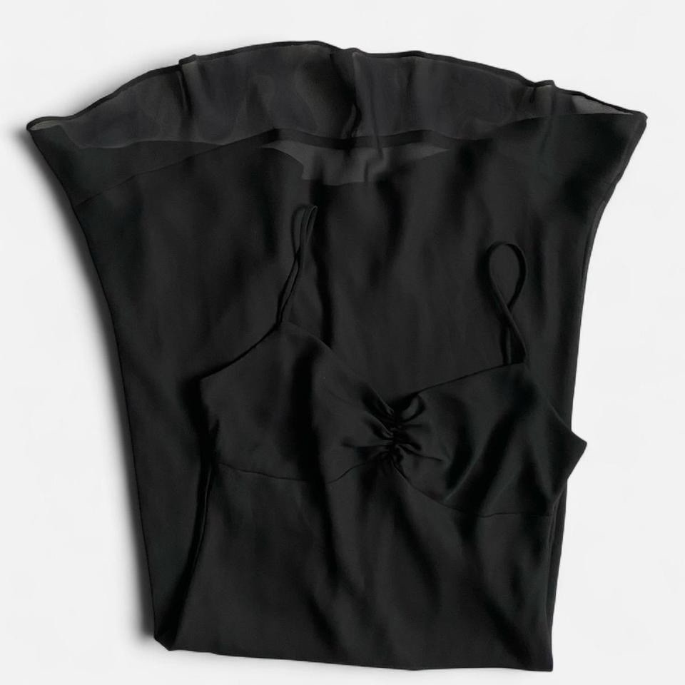 Vintage 90s Black Midi Slip Dress