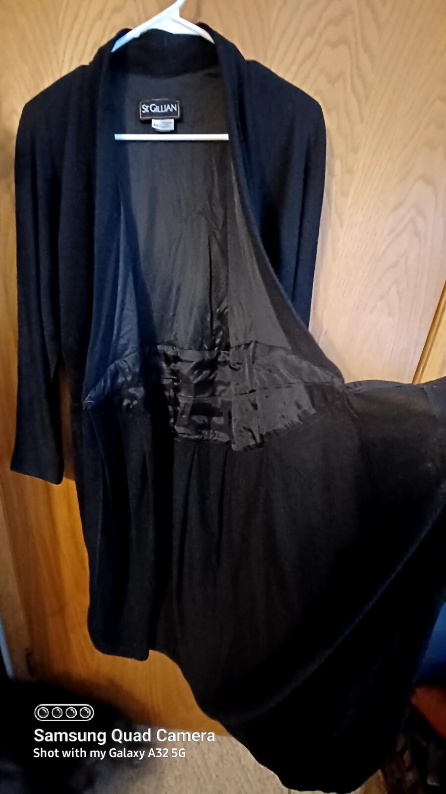 Vintage 80s St. Gillian Wool Suede True Wrap Dress 10/12 Black