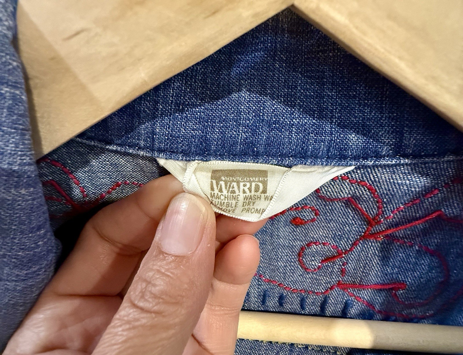 VTG 1970’s*Montgomery Ward*Embroidered “Love A Teacher It’s Educational.” Denim