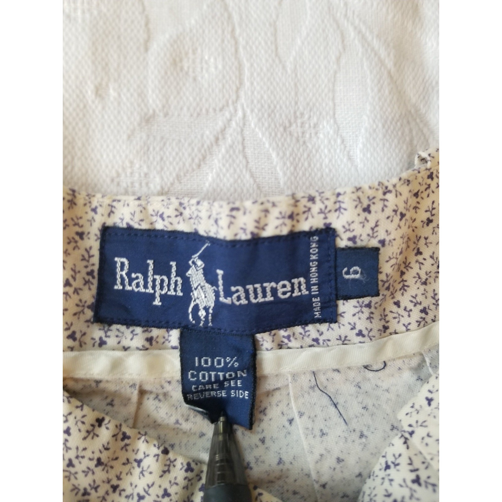 Vintage Ralph Lauren Calico Maxi Skirt Sz 6 Prairie Pleated Pockets 80s Cotton
