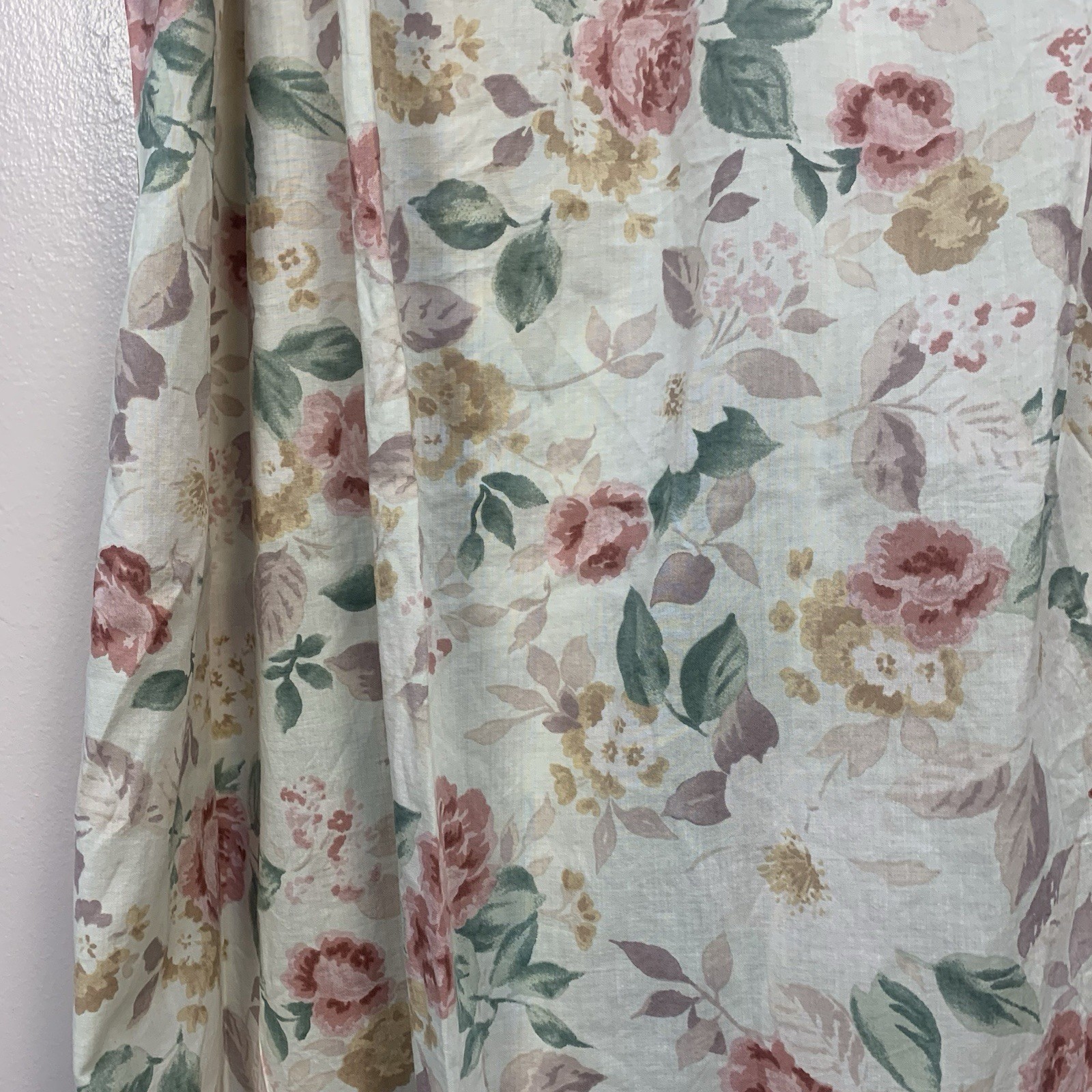Victoria Secret VTG Gold Cotton Lace Floral Ribbon Cottage Prairie Nightdress XL