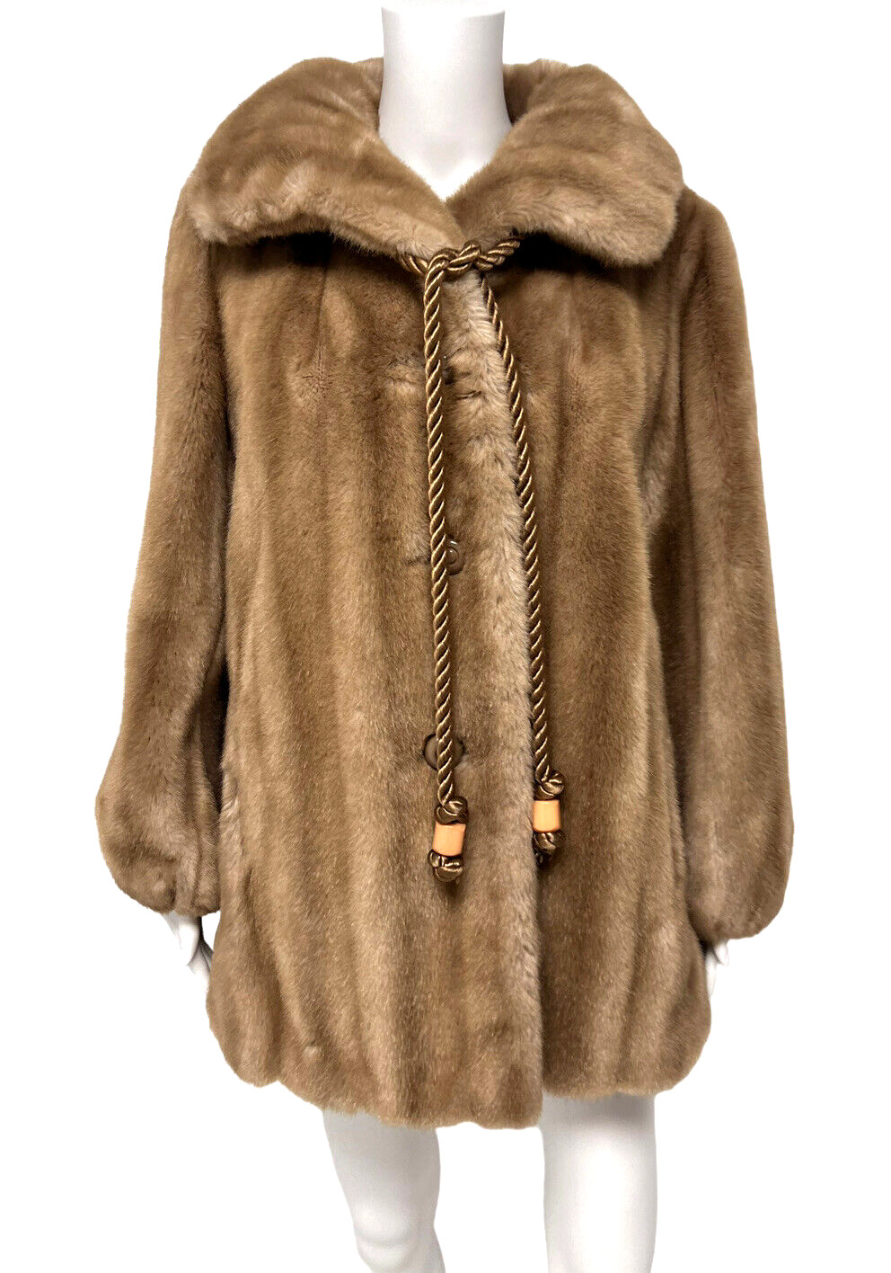 Vintage 70’s SEARS The Fashion Place Women’s Faux Fur Coat Jacket size 12