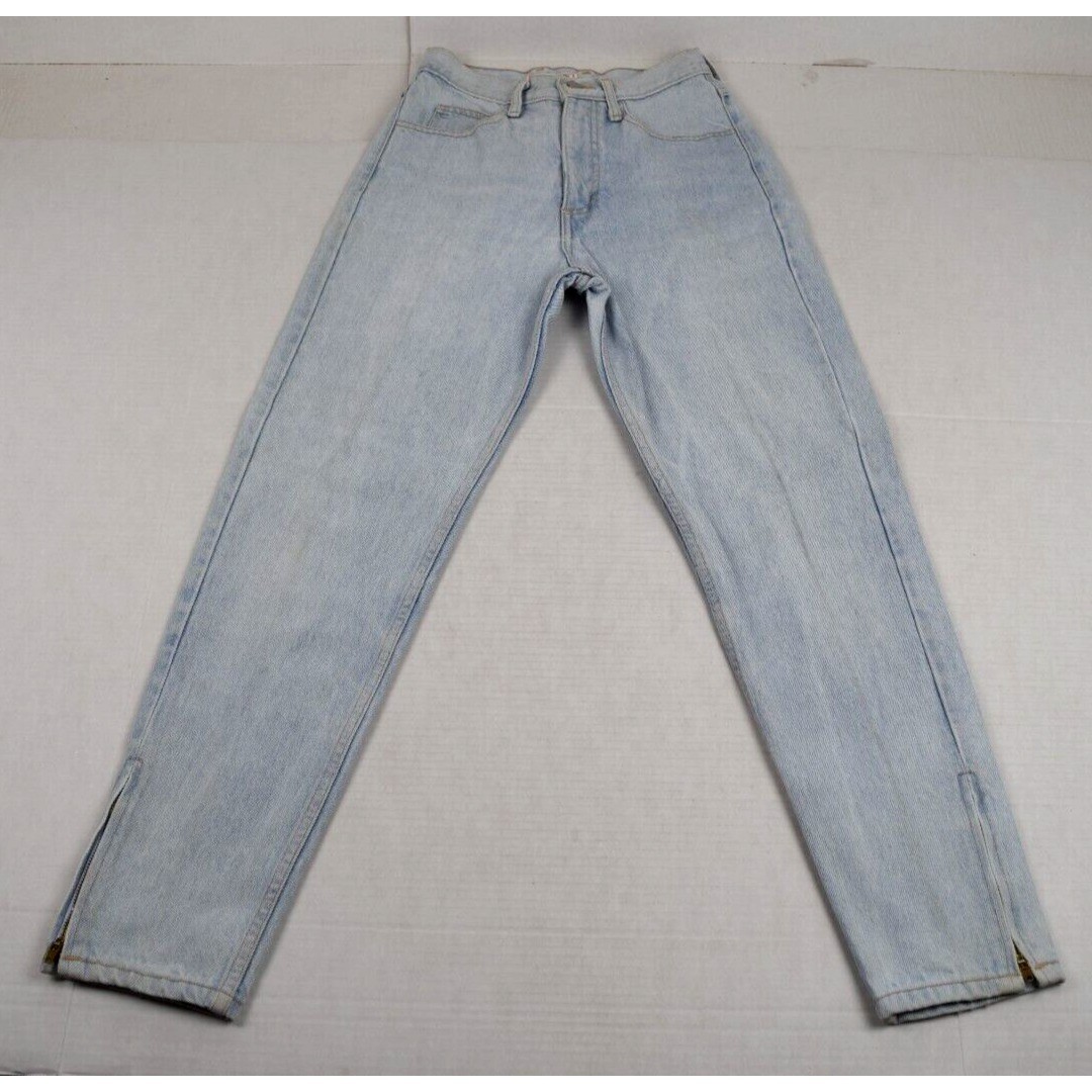 Vintage Guess Jeans Size 28 80s Pale Blue 3 Zip Fly Ankle Made USA