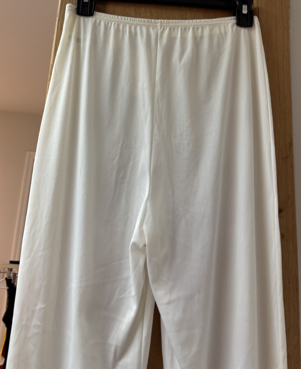 Vintage Vanity Fair Ivory Pajama Bottoms Pants Slip Pants Nylon Antron III Small