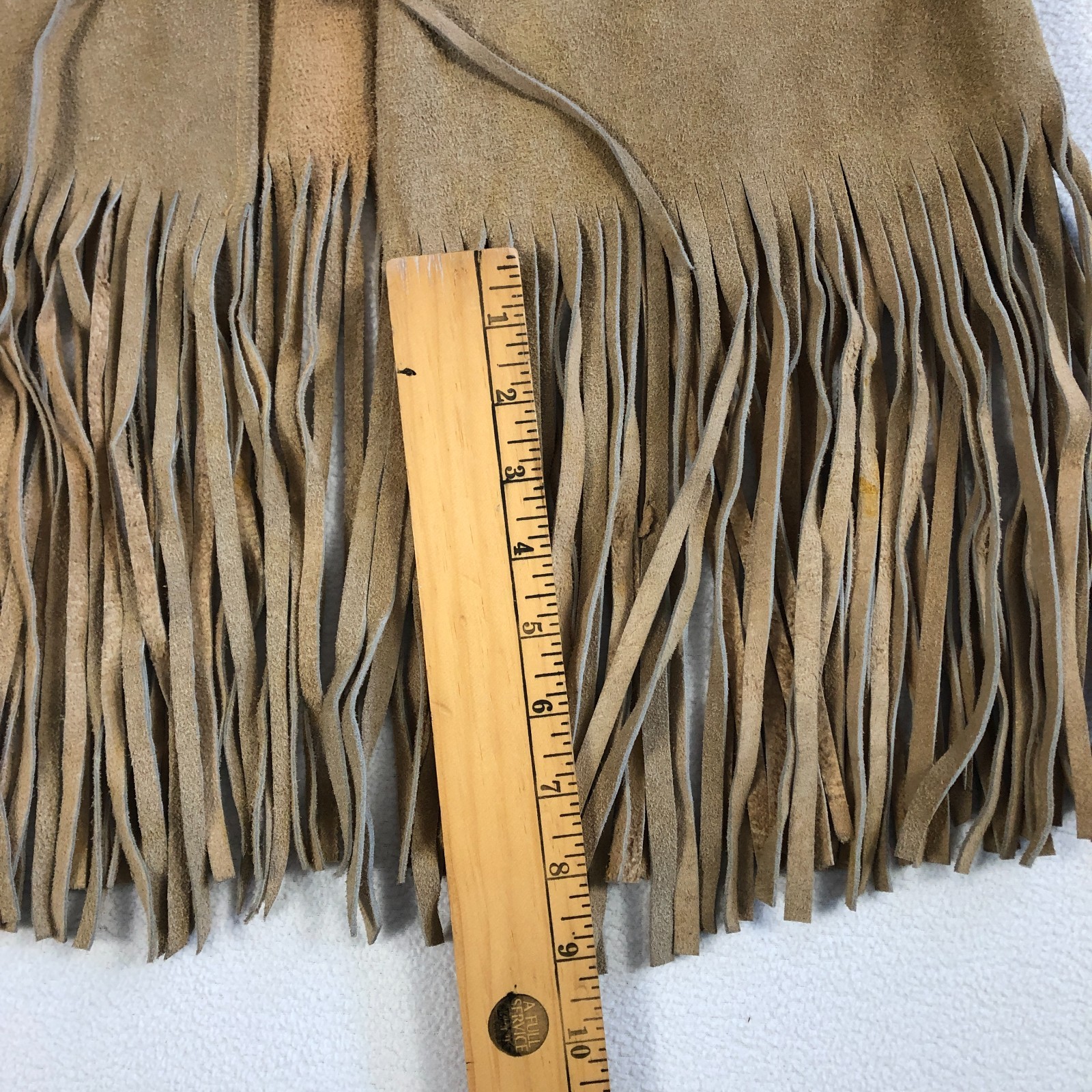 Vintage Suede Leather Fringed Vest Adult M/L Groovy Hippie BOHO Mod Western 60s