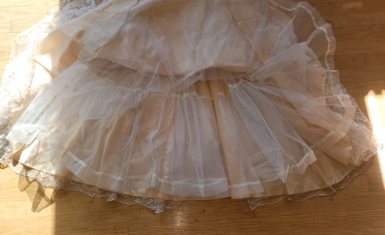 Rare Vtg 80’s ZumZum Ruffle Lace Pickups Princess Little Bo Peep Gown*sz7/8* GUC