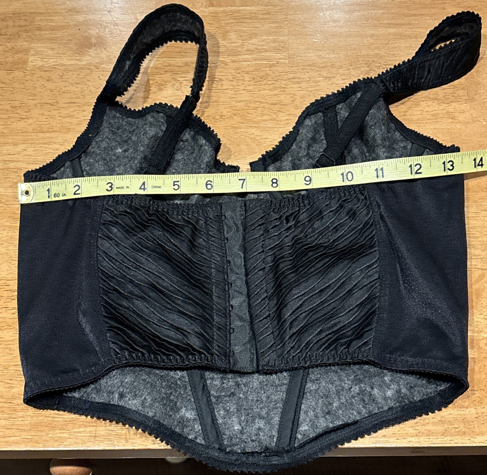 Vintage Lily Of France Black Bustier Corset By Dolores Bra Style Size 36B Cups