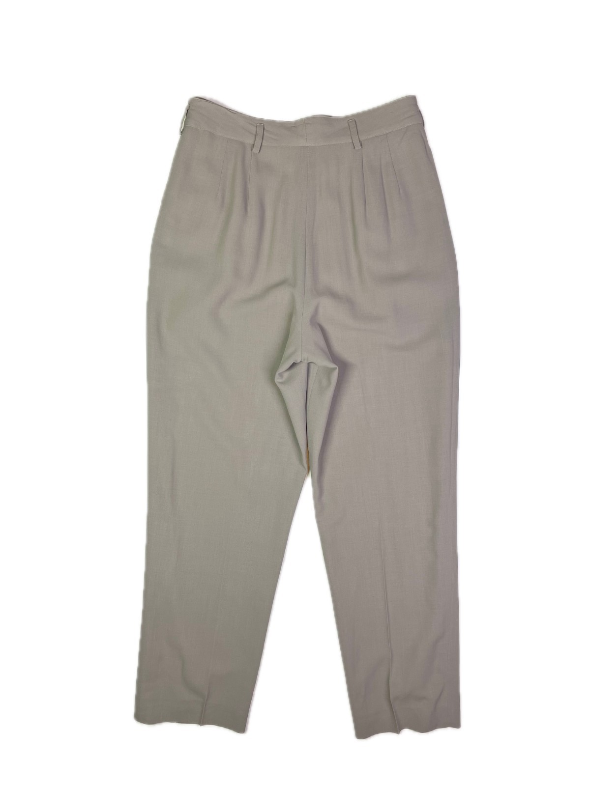 Vintage Donna Karan Size US 8 Grey Wool Pleat-Front Trousers Union Made *Flaws