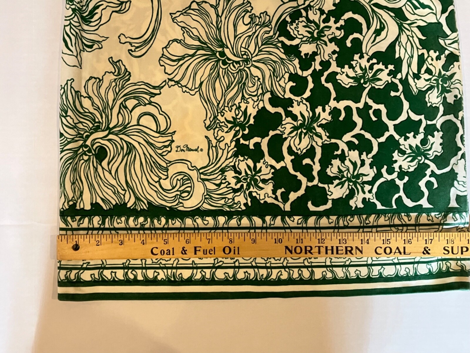 Gorgeous vintage Don Manuel of Miami green and cream floral print dress