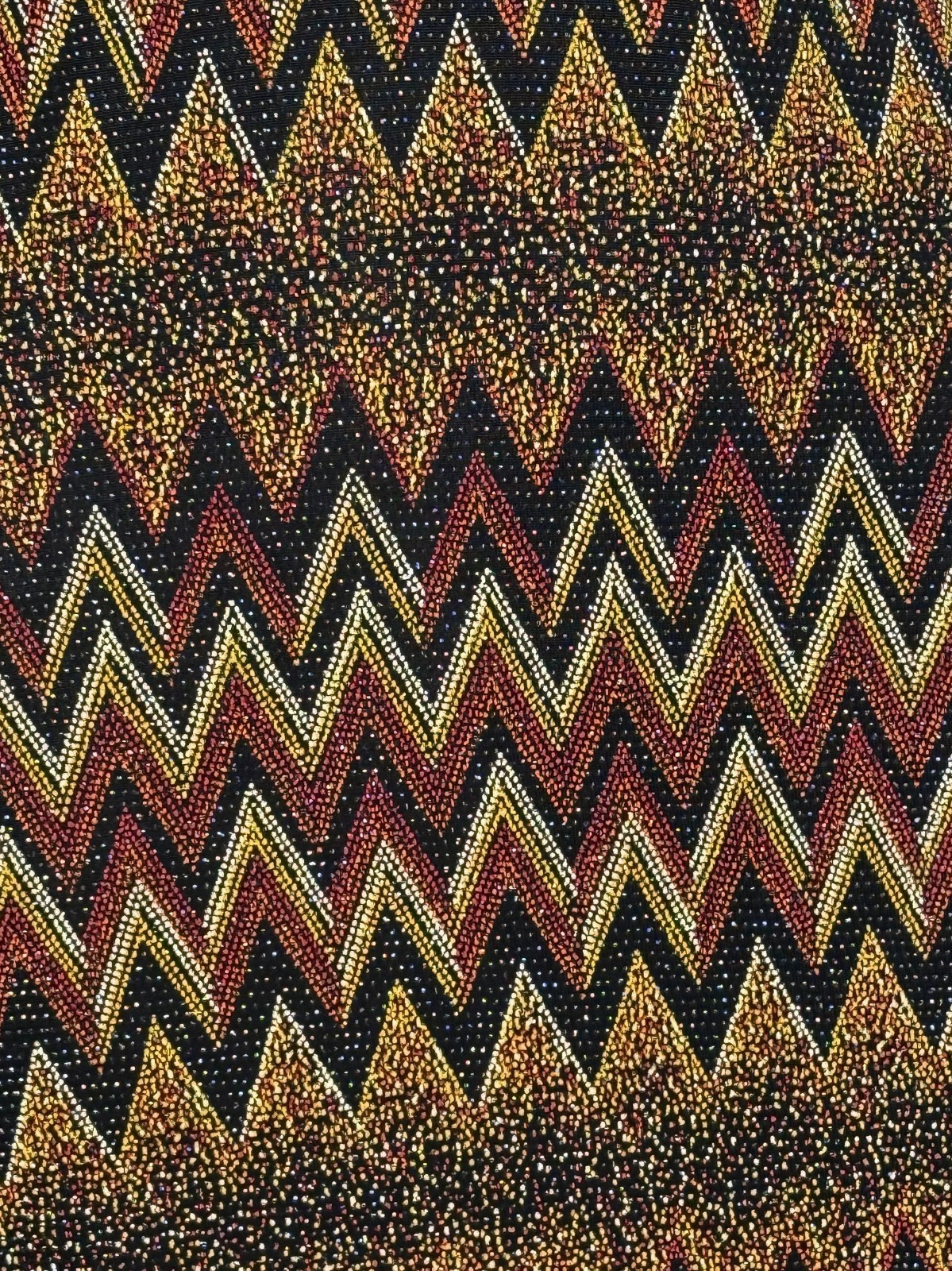 Vtg 1990s Y2K Party Dress Brown Black Sparkle Zig Zag 90s Sassy Sears Deadstock
