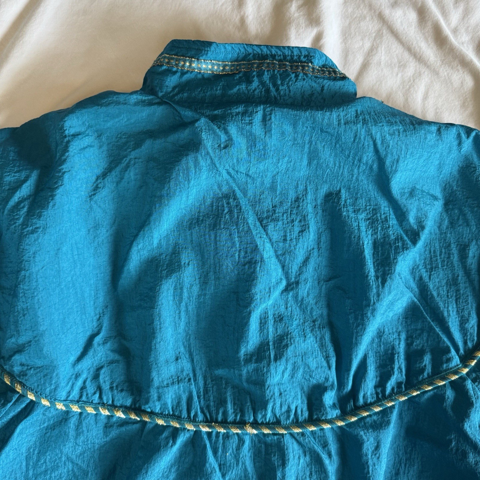 Vintage Women’s Satin Track Suit Blue Sz. M. Jacket & Pants, Nylon 80’s-90’s Y2K