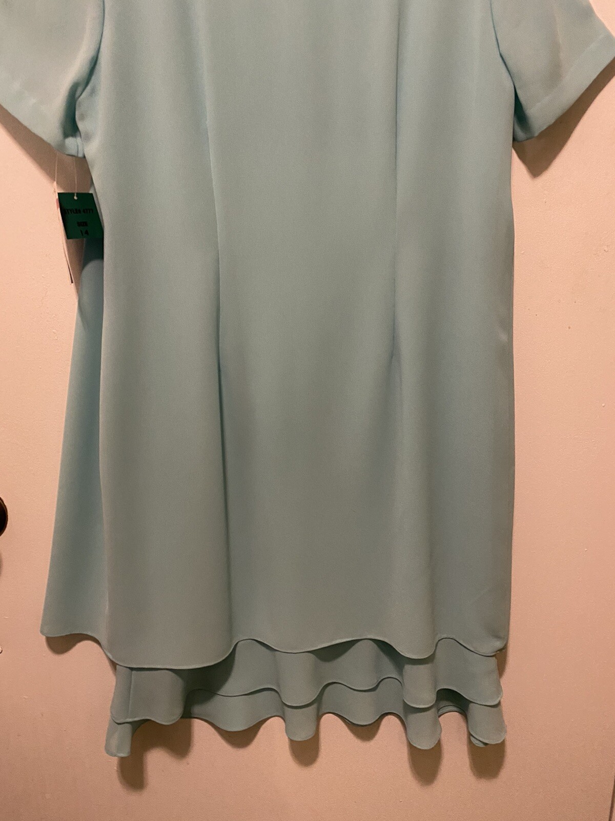 Ladies Just In Thyme Ltd Womens Aqua Layered Shift Dress Size 14 NWT